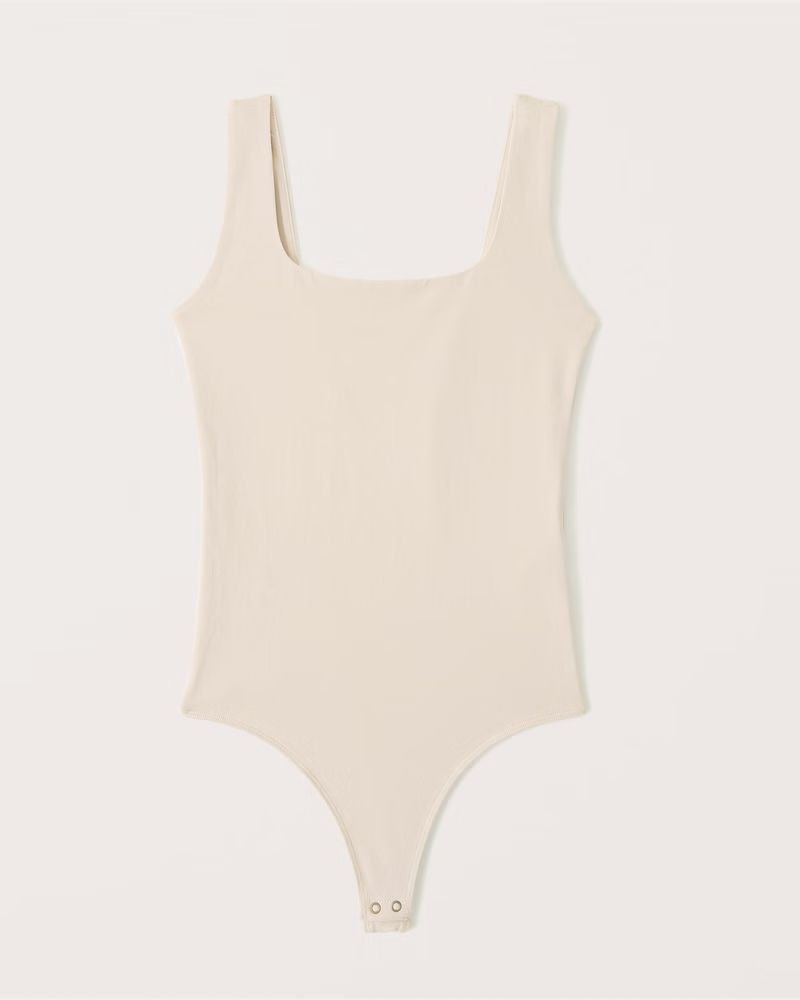Abercrombie & Fitch Women's Cotton Seamless Fabric Tank Bodysuit in Cream - Size XS | Abercrombie & Fitch (US)