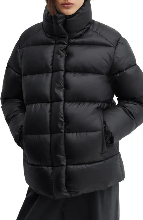MANGO Water Repellent Puffer Coat in Black at Nordstrom, Size Small | Nordstrom