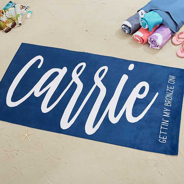 Scripty Style Personalized 30x60 Beach Towel | Personalization Mall