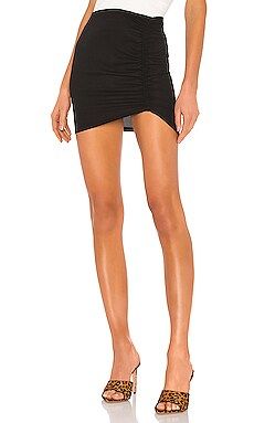 superdown Maya Ruched Mini Skirt in Black from Revolve.com | Revolve Clothing (Global)