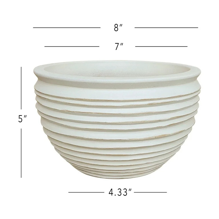 Better Homes & Gardens Medium 8in Diameter Round White Dune Ceramic Planter | Walmart (US)