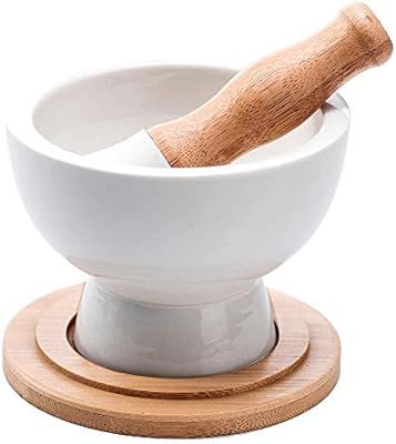 Porcelain Mortar and Pestle – Pill Crusher,Spice Grinder,Herb Bowl,Pesto Powder – Gift Ideal ... | Amazon (US)