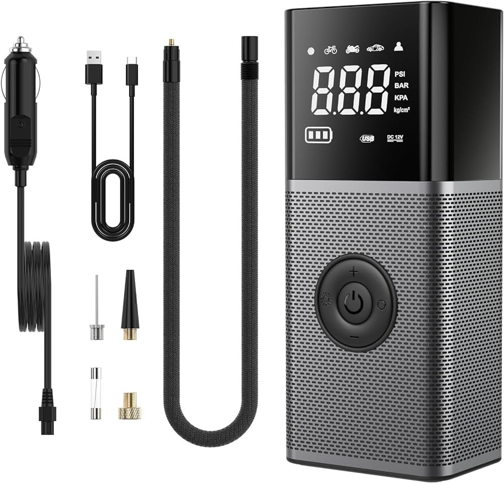 GANGASM Cordless Tire Inflator Portable Air Compressor - Multipurpose Car Portable Air Compressor... | Amazon (US)