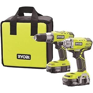 Ryobi ONE+ HP 18V Brushless Cordless Compact 1/2 in. Drill and Impact Driver Kit with (2) 1.5 Ah Bat | Amazon (US)