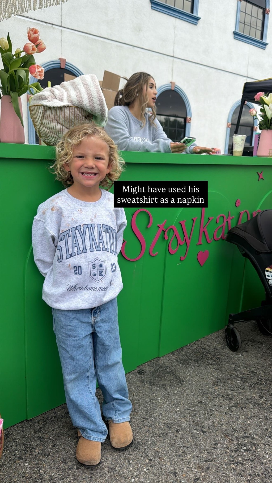 Might have used his sweatshirt as a napkin