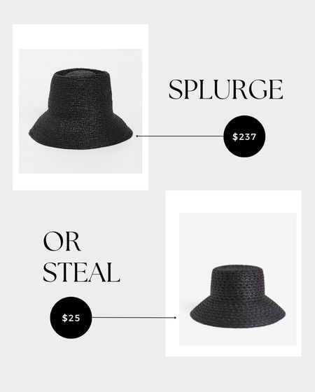 On the hunt for a black straw bucket hat. Was about to purchase then found an almost identical one on H&M for way less! 

#LTKsalealert #LTKSeasonal #LTKfindsunder50