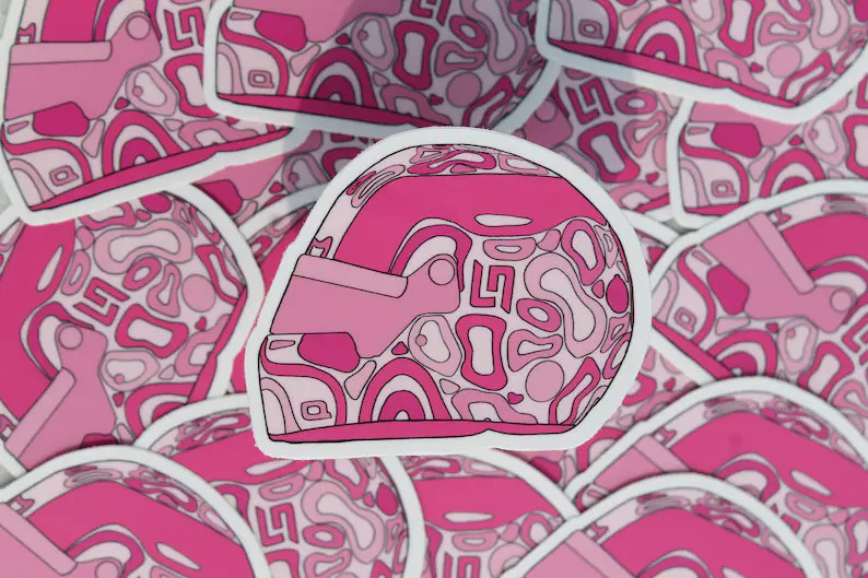 Lando Norris Inspired Helmut Sticker | Pink Lando Norris | Mclaren Inspired | F1 sticker | Formul... | Etsy (US)