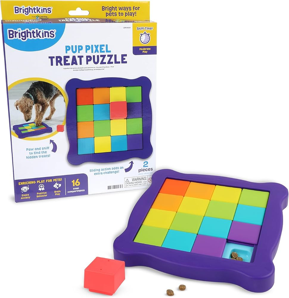Brightkins Pup Pixel Treat Puzzle, Outdoor Puzzle Board, Enrichment Interactive Dog Toys, Dog Bir... | Amazon (US)