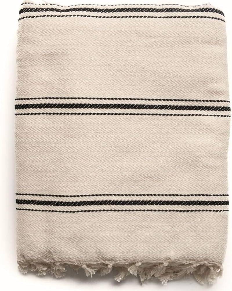 The Loomia 100% Cotton Luxurious Woven Turkish Queen Size Blanket | Amazon (US)
