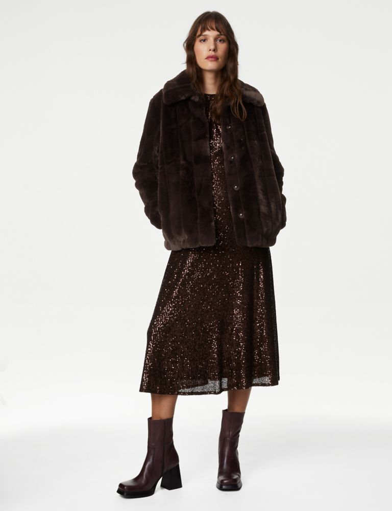 Faux Fur Textured Short Coat | Marks & Spencer (UK)
