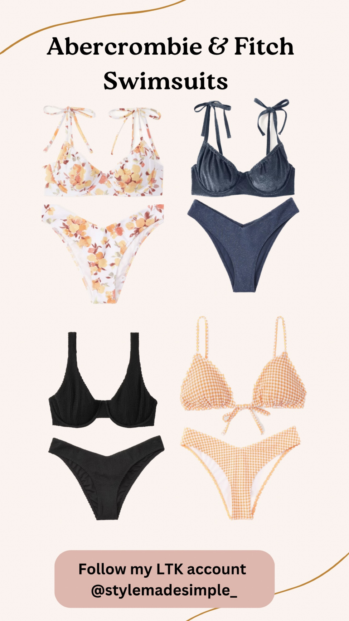 Abercrombie & Fitch Bimini swim suits. The bottoms are very cheeky. 
Great quality! Perfect for spring break and summer vacation 
#swimsuit #springbreak #bikini

#LTKswim #LTKU #LTKtravel