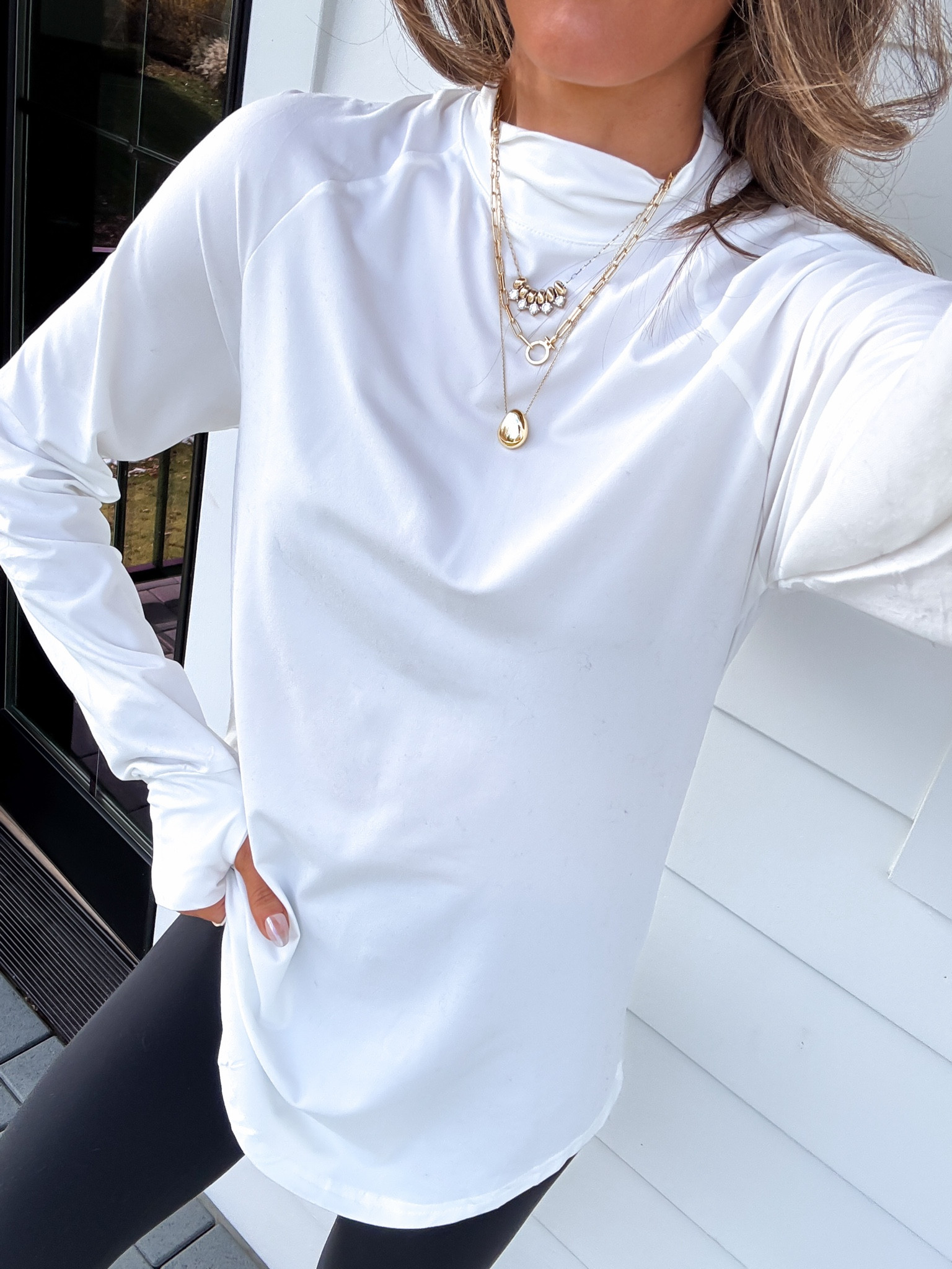 Wearing a small tunic t-shirt 

#LTKHoliday #LTKFindsUnder50 #LTKootd