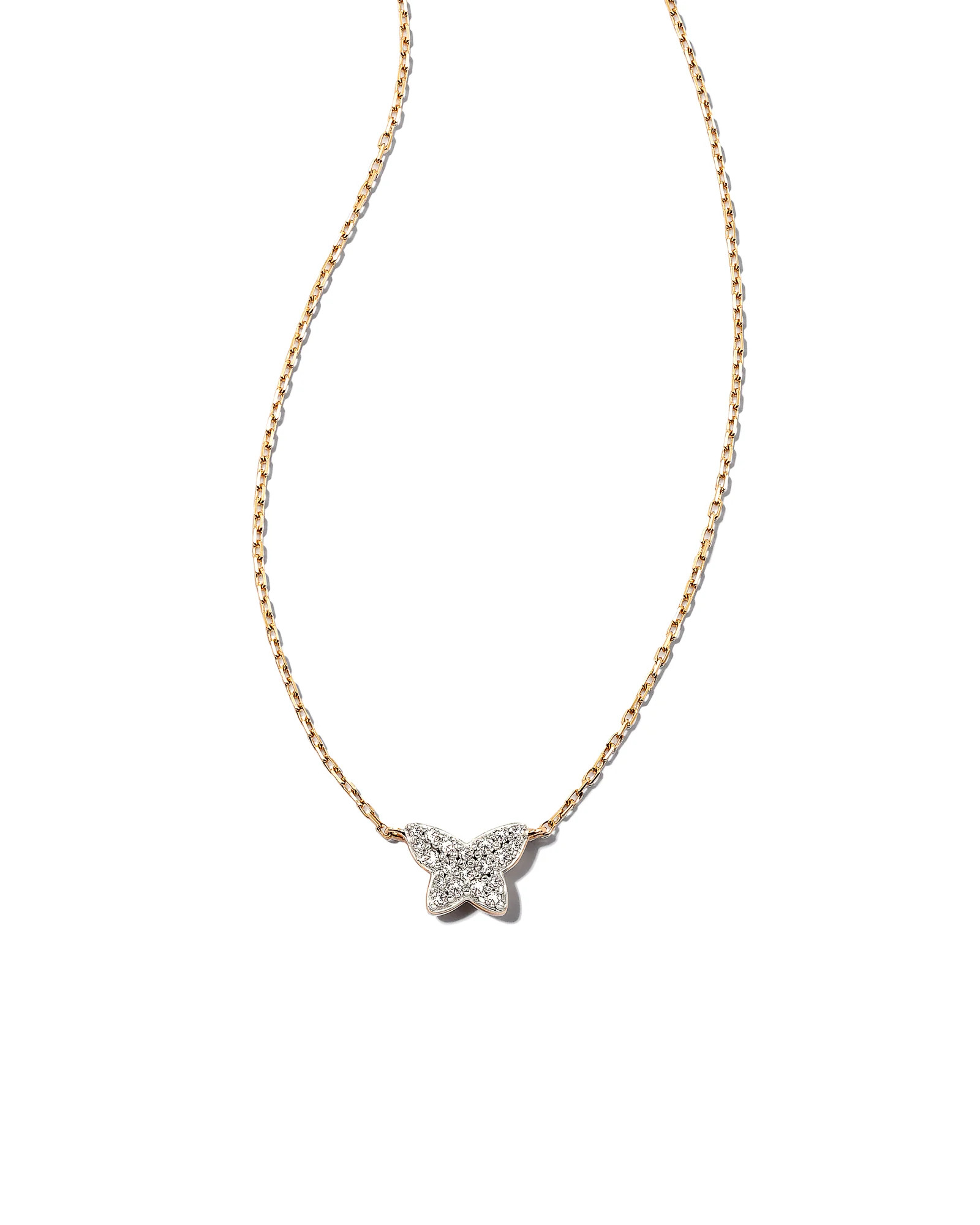 Butterfly 14k Yellow Gold Pendant Necklace in White Diamond | Kendra Scott | Kendra Scott