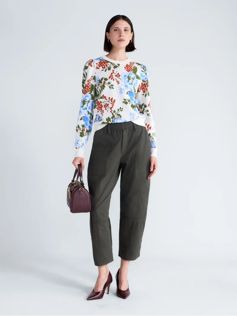 Free Assembly Women's and Women's Plus Sweater with Long Puff Sleeves, Midweight, Sizes XS-4X | Walmart (US)