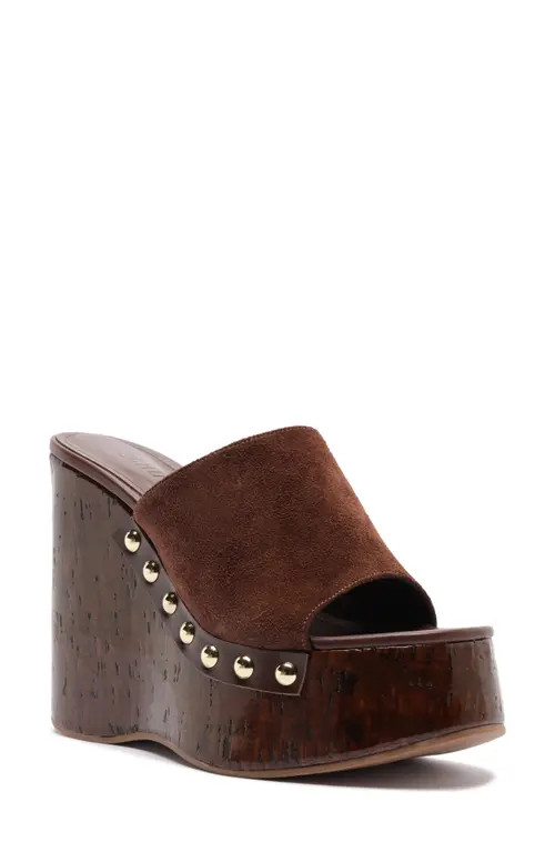 Schutz Dalle Platform Wedge Sandal in Root Brown at Nordstrom, Size 7 | Nordstrom
