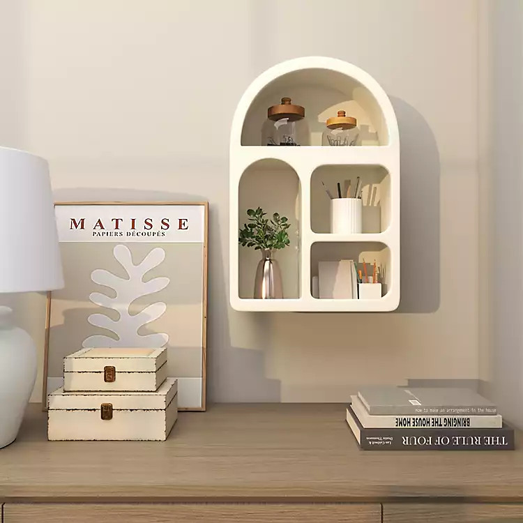 New! Cream Geometric Arch Wall Shelf | Kirkland's Home