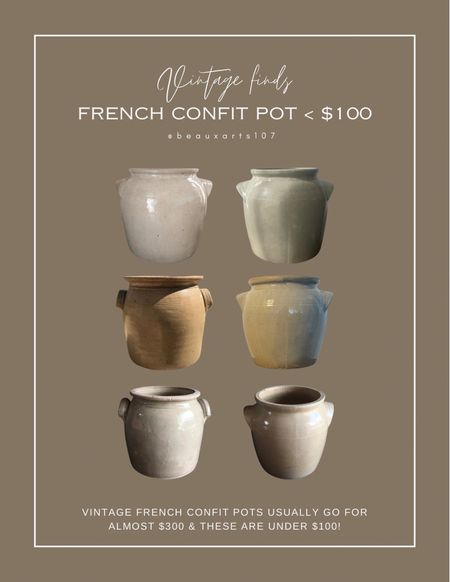 Shop these beautiful vintage French confit pot here for under $100 

#LTKSaleAlert #LTKFindsUnder100 #LTKHome