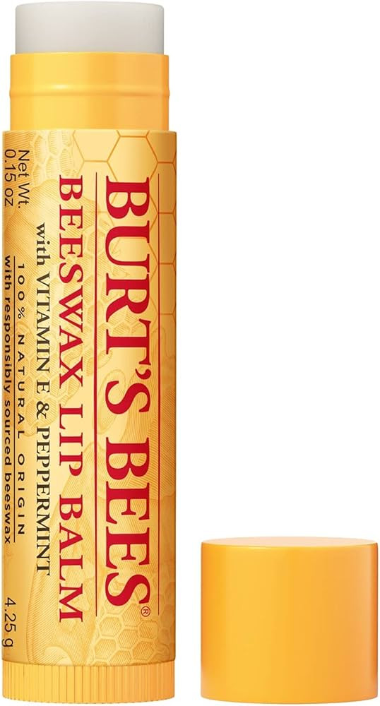 Burt's Bees 100% Natural Origin Moisturizing Lip Balm, Original Beeswax with Vitamin E & Peppermi... | Amazon (US)