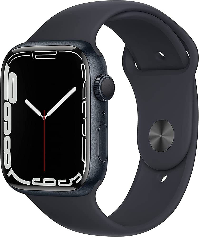 Apple Watch Series 7 (GPS, 45mm) Midnight Aluminum Case with Midnight Sport Band, Regular (Renewe... | Amazon (US)