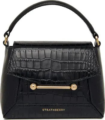 Strathberry Nano Mosaic Croc Embossed Leather Top Handle Bag | Nordstrom | Nordstrom