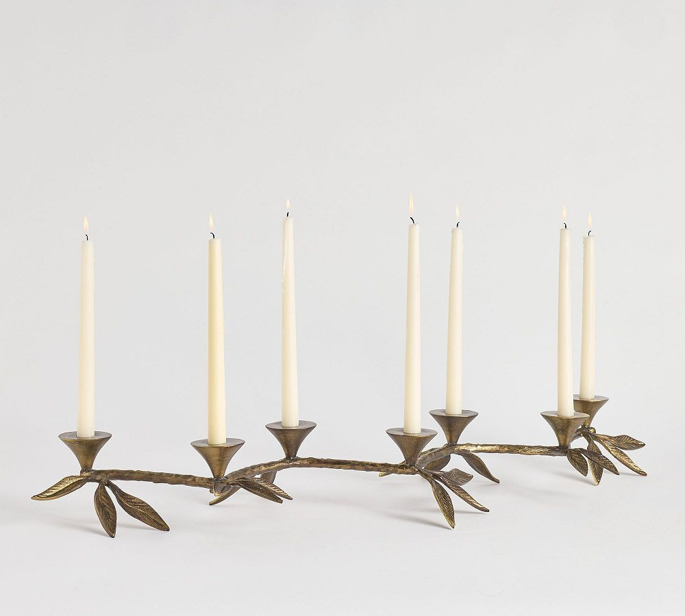 Botanical Forged Iron Candle Holder Centerpiece | Pottery Barn (US)