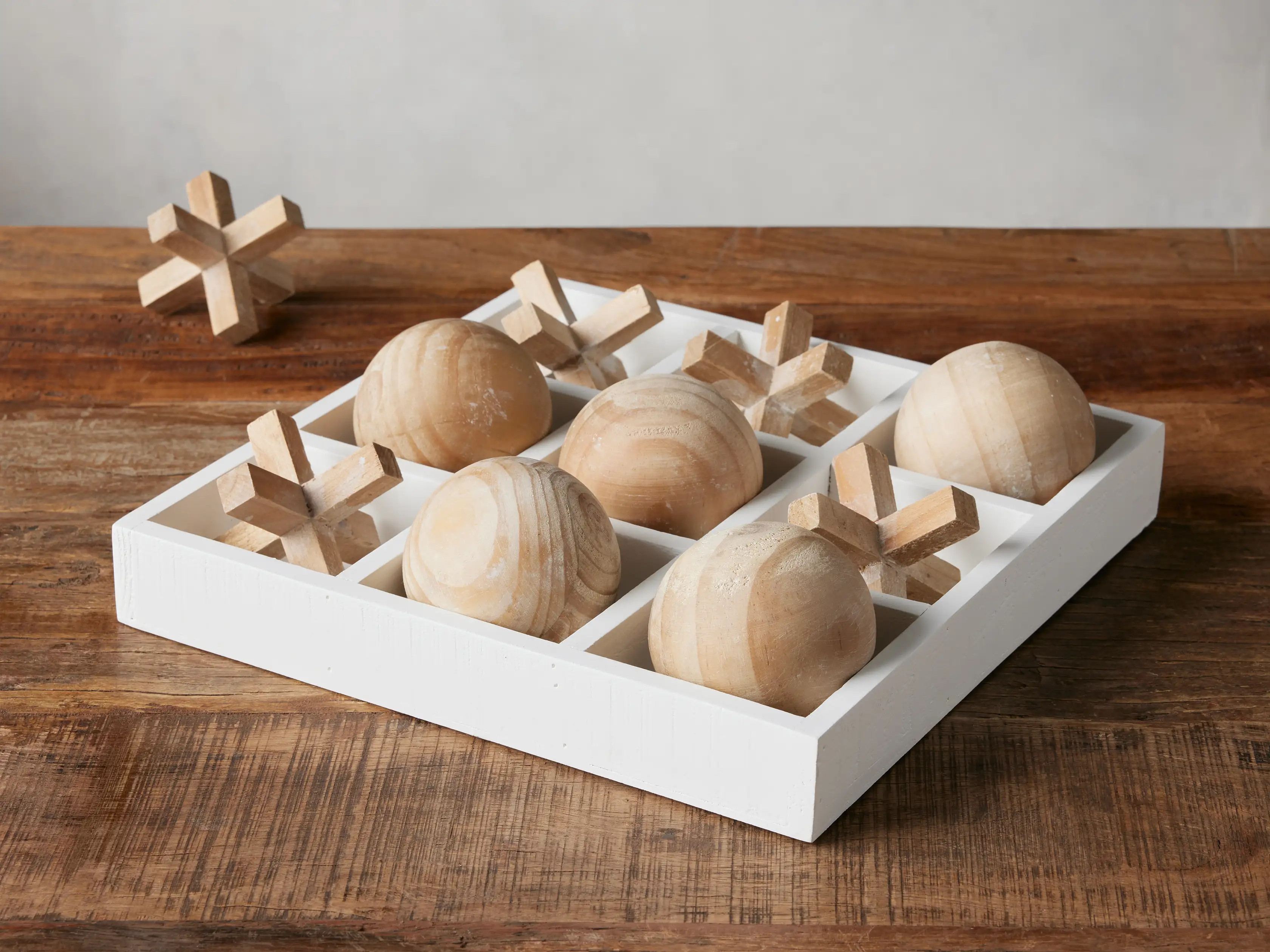 Dimensional Tic-Tac-Toe in White | Arhaus