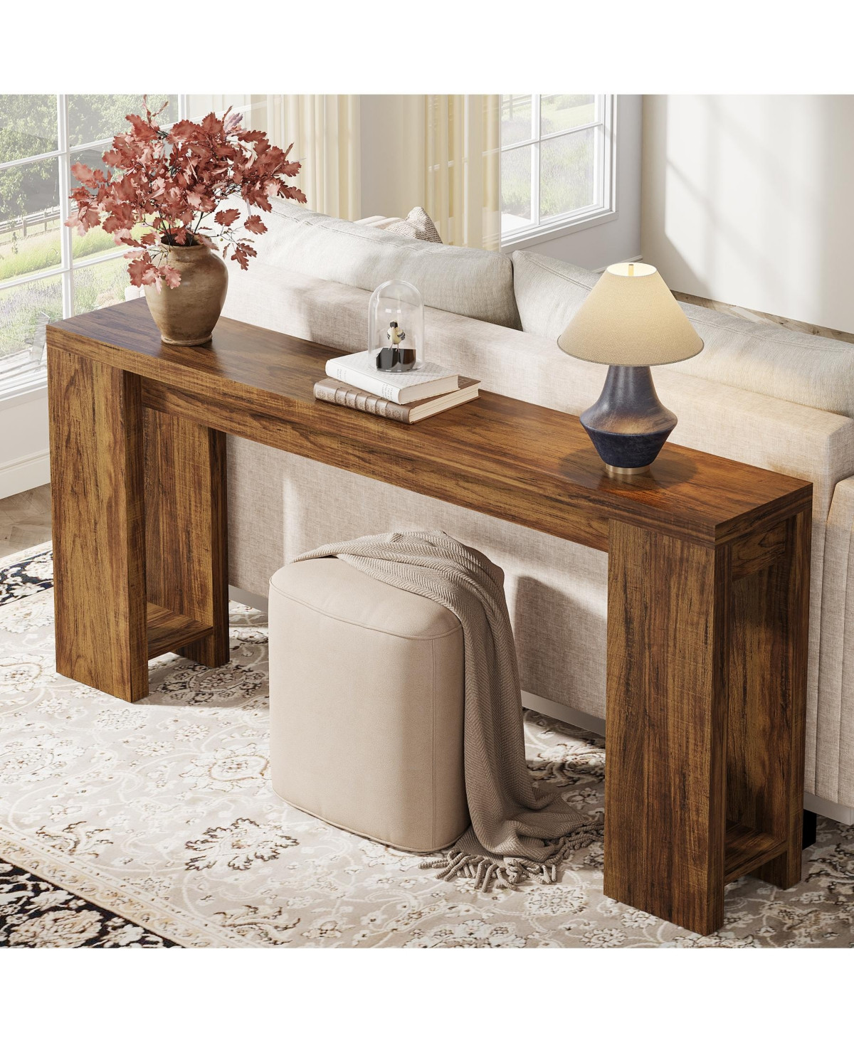 Tribesigns 70.9-Inch Long Console Table, Farmhouse Wooden Entryway Sofa Table Behind Couch, Narrow Entry Console - Dark brown | Macy's