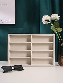 Coward Sunglass Organizer, Beige Velvet Glasses Trays - Eyeglasses Watches Jewelry Display - Men ... | Amazon (US)