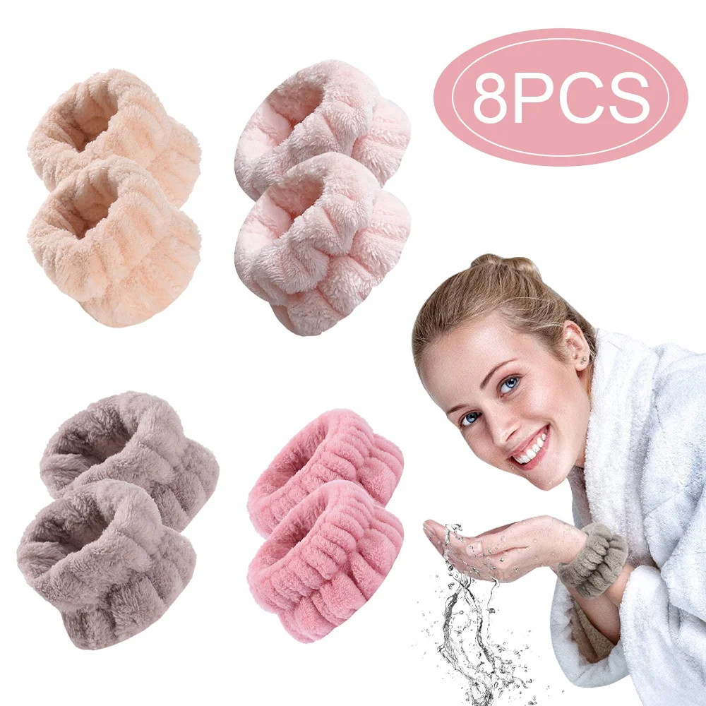 8 Pcs Wrist Towels, Microfiber Wrist Wash Towel Band Wristband Scrunchies for Washing Face, Absor... | Walmart (US)
