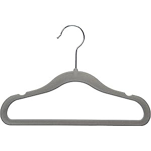 AmazonBasics Kids Velvet Non-Slip Clothes Hangers, 50-Pack, Grey | Amazon (US)
