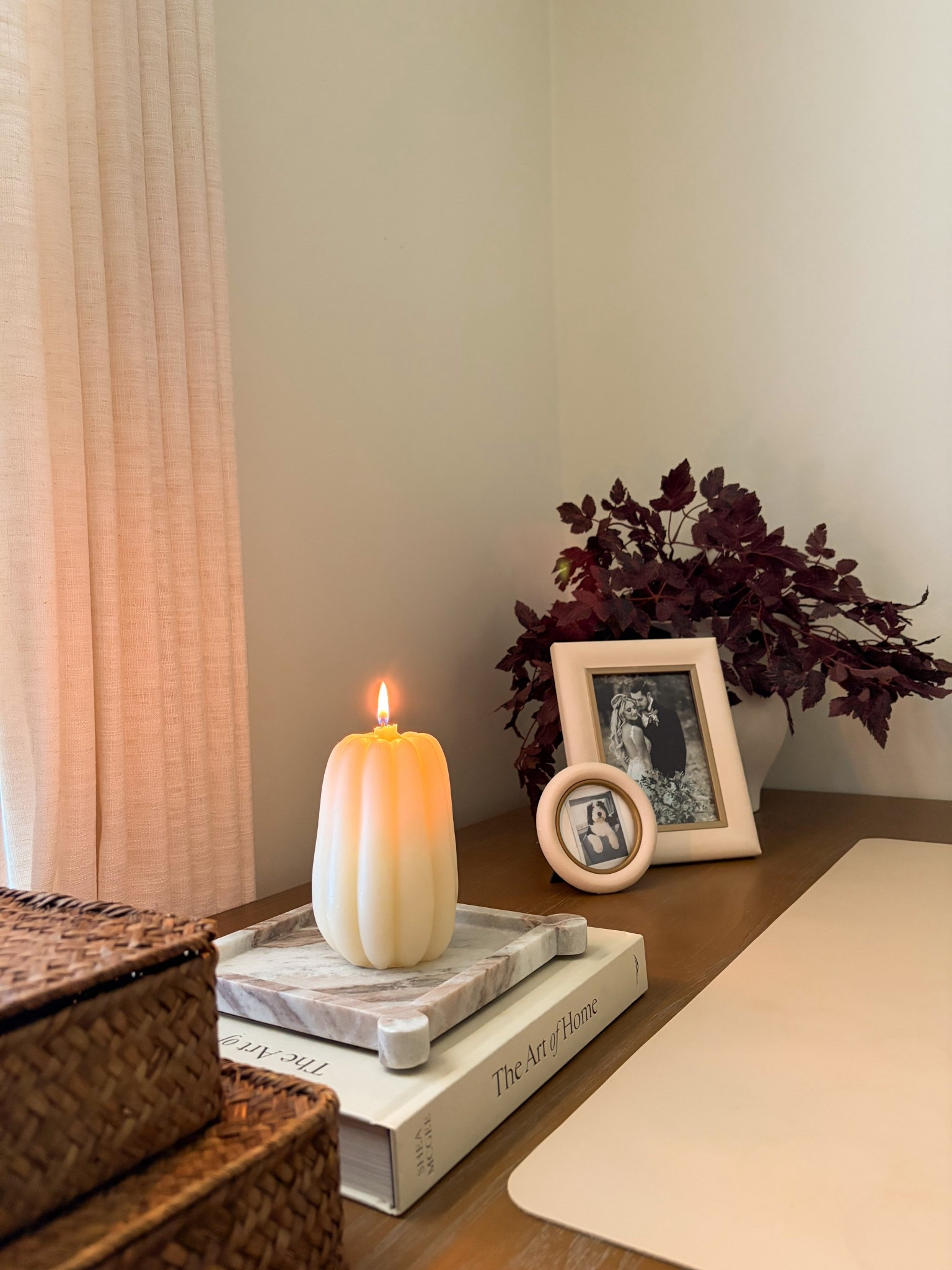 Cozy desk styling inspo for your home office. 🕯️🍂☕️💻

Curtains: Two Pages 
• Liz Linen, Ivory White 

Work from home, desk inspo, home office inspiration, home decor 


#LTKHome #LTKStyleTip #LTKFindsUnder100
