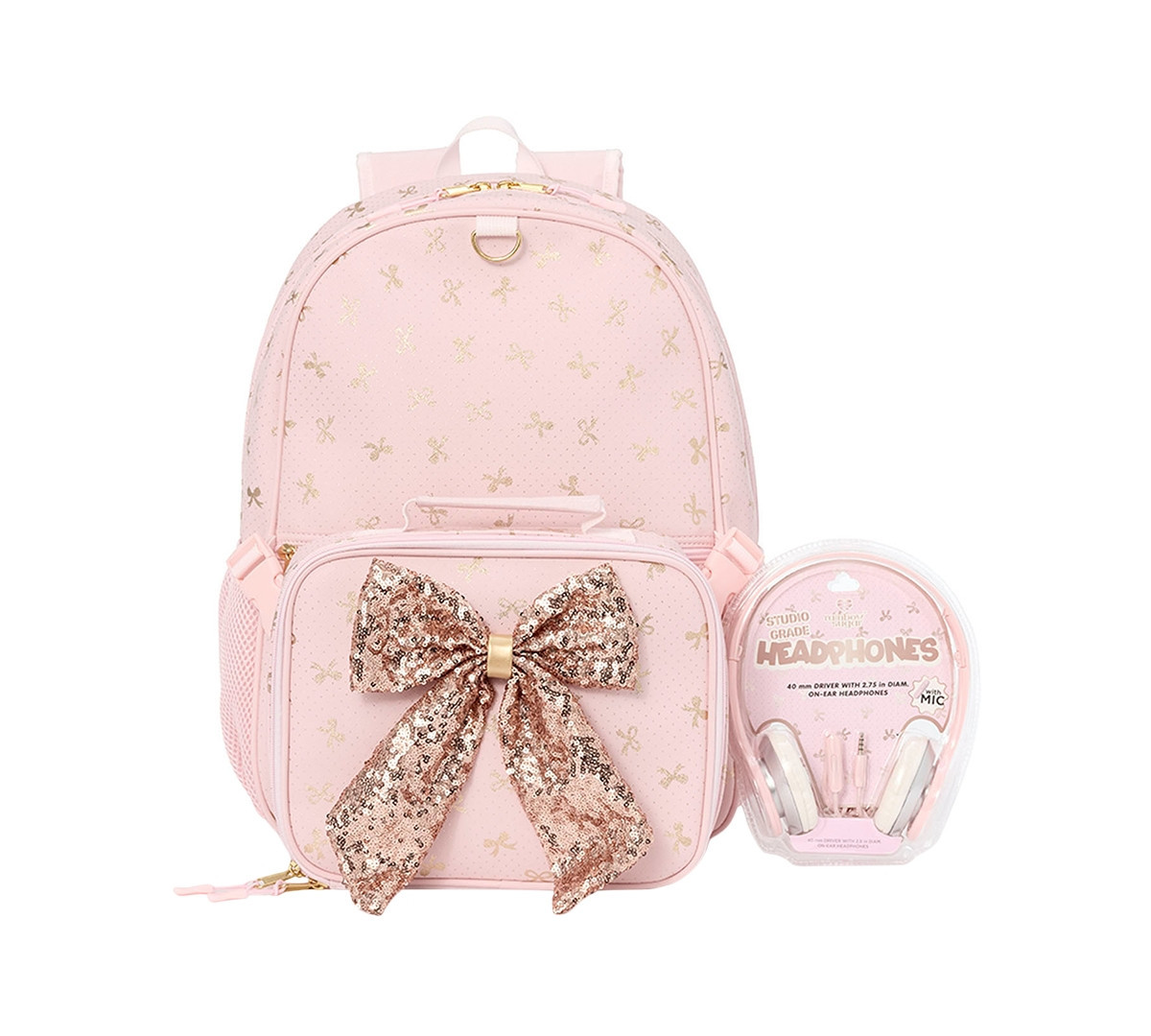 Rainbow Sugar Girls' Bow Lunch Box, Backpack with Matching Headphone, 3-Piece Set - Pink | Macy's