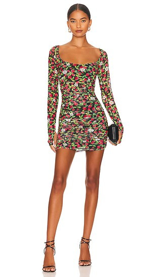 Leona Mini Dress in Noir Strawberry | Revolve Clothing (Global)