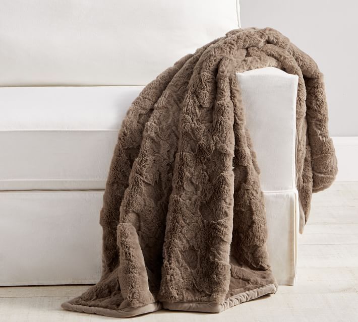 Faux Fur Crackle Throw | Pottery Barn (US)