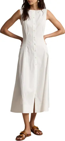 Paneled Cotton Button-Up Midi Dress | Nordstrom