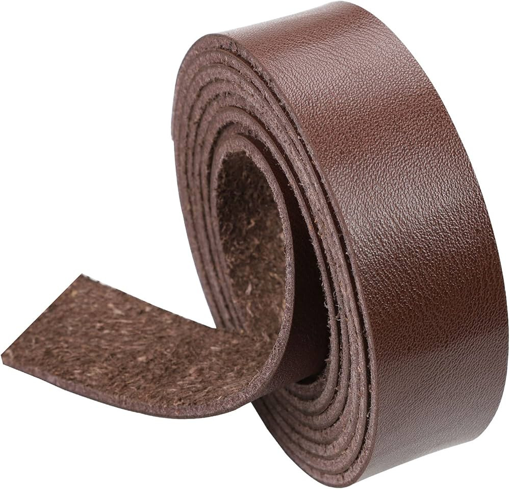 picheng Leather Strap Dark Brown 1 Inch Wide 72 Inches Long, Leather belt Strips Very Suitable fo... | Amazon (US)