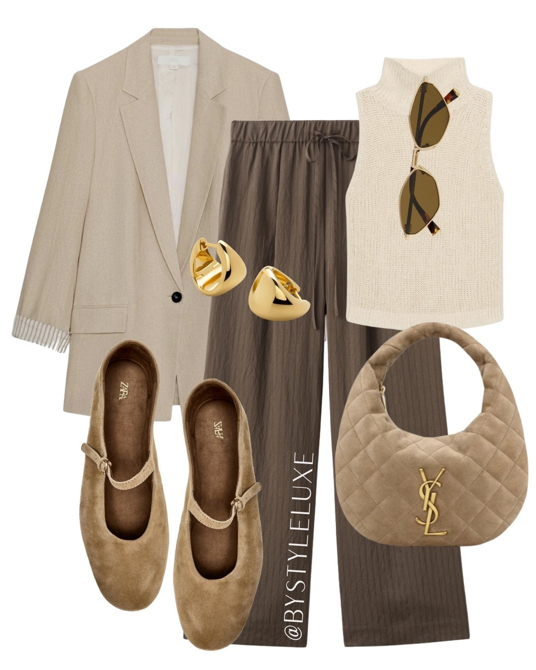 ZARA - This @Zara linen blazer has a fave this month, styled here with these gorg drawstring trousers and suede flats. Perfect tonal look for spring/summer  

#LTKspring #LTKeurope #LTKshoes