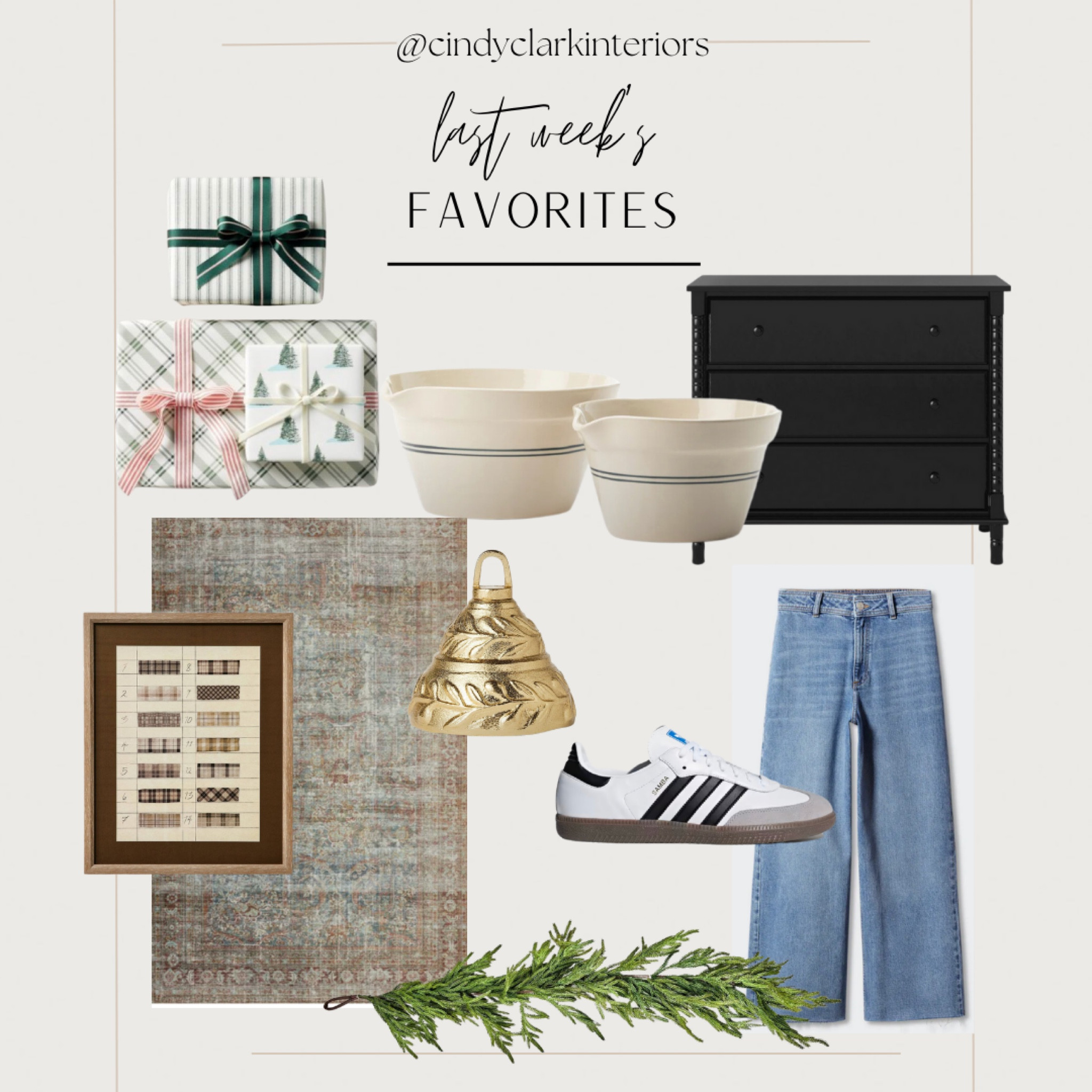 All of last week’s favorites in one place! 

Dresser, rug, art, Christmas, decor, bowls, wrapping paper, jeans, denim, pants, shoes, adidas, Target, McGee and Co, loloi, Afloral, garland

#LTKHoliday #LTKSeasonal #LTKhome