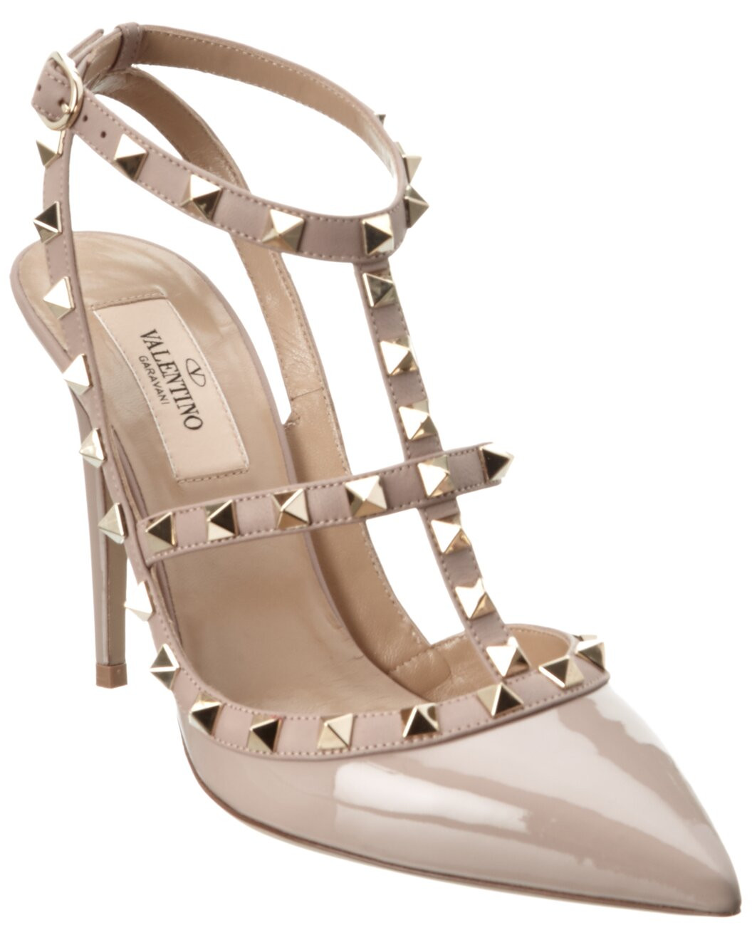 Rockstud Caged 100 Patent Pump | Gilt & Gilt City