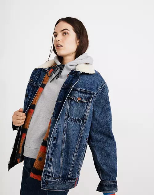 Madewell x Kule Sherpa-Lined Oversized Jean Jacket | Madewell