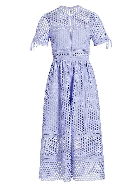 Guipure Lace-Patterned Midi-Dress | Saks Fifth Avenue