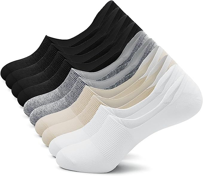 Women's No Show Socks Non Slip Invisible Liner Low Socks On Boot Ballet 5/8 Pairs | Amazon (US)