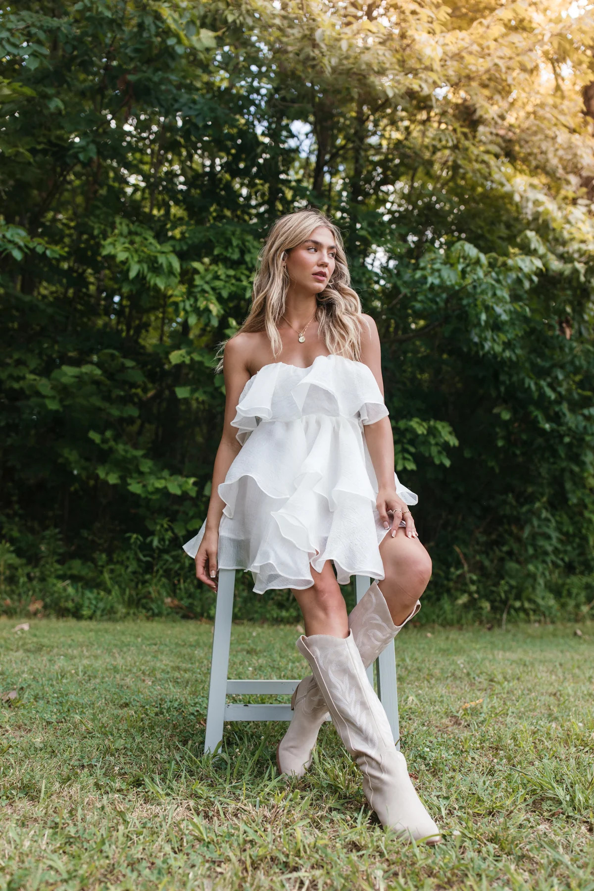RESTOCK - Lana White Ruffle Mini Dress - FINAL SALE | The Post