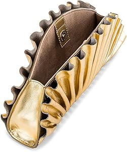 Clutch Purses for Women Chic Pu Leather Evening Bag Formal Designer Ruched Handbags for Wedding P... | Amazon (US)