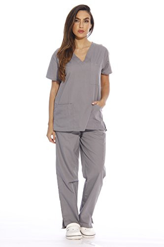 Just Love 22251V-L Light Grey Women's Scrub Sets/Medical Scrubs/Nursing Scrubs | Amazon (US)