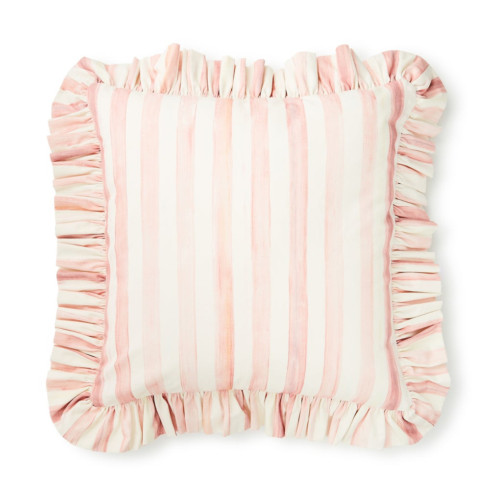 Rosy Check Ruffle Throw Pillow | MacKenzie-Childs