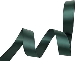 QIANF 3/8 Inch Wide Double Face Satin Ribbon No Fading Woven Ribbon - 25 Yard (593-Dark Green) | Amazon (US)