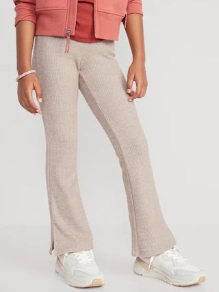 Plush Cozy-Knit Side-Slit Flare Pants for Girls | Old Navy (CA)