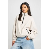 boohoo Women's Funnel Neck Zip Up Jacket in Slate | Size: XL | Polyurethane | boohoo (US & Canada)