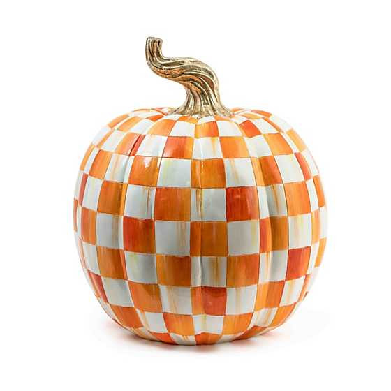 Orange Check Pumpkin - Large | MacKenzie-Childs